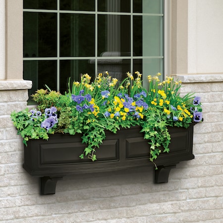Mayne Nantucket Window Box 3' - Black 4830-B